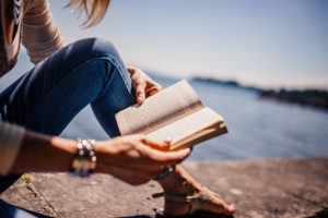 reading at beach